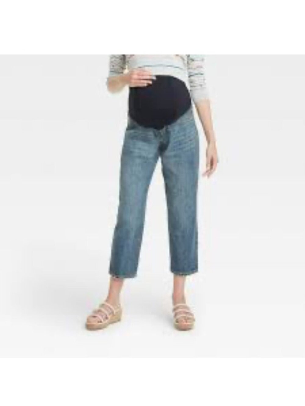 Isabel Maternity Vintage Straight Panel Jeans Size 6 Blue Denim Ingrid & Isabel
